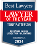 Best Lawyers badge of Tony Patterson. Lawyer of the year. 2024